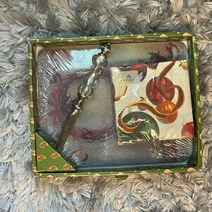 Cypress Home Holiday Gift Set - Serving Plate, Spreader, & Napkins